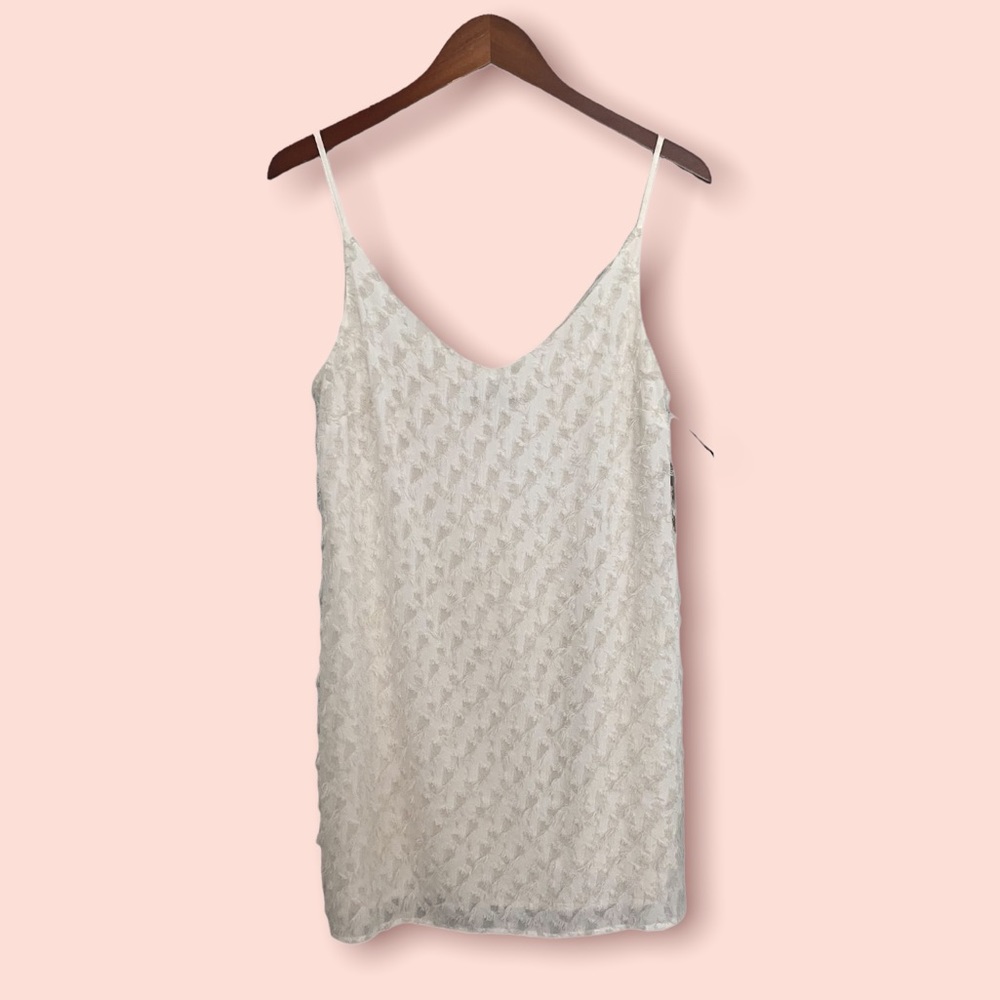 Revolve 1. State NWT white feather mini dress